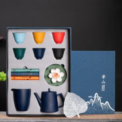 Creative Ceramic Tea Set Gift Practical Hand - Navy Blue, Colorful