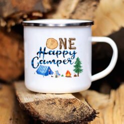 Caravan Printed Camper Mugs Camping Enamel Mug Adventure - UXH101702 A015WH 8, 360 Ml