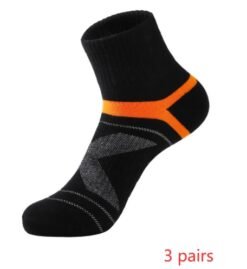 Sports socks basketball socks - Black 3pcs, One size