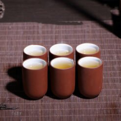 Purple Clay Smell Cup Tea Cup Tea Cup Handmade Purple Clay Cup Set Master Cup Kung Fu Tea Cup - White brown