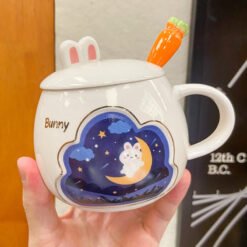 Alternative view of Korean Cartoon Creative Radish Rabbit Mugs