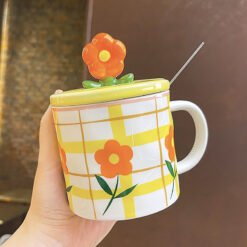 Alternative view of Ceramic Cups With Lid And Spoon For Lovers High Appearance Level Mugs