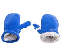 Children's Mittens Polar Fleece Shu Cotton Fleece Velcro Gloves - Royal Blue, M