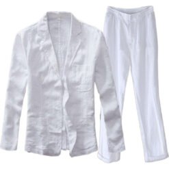 Alternative view of Two-piece Retro Solid Color High-end Simple Casual Suit
