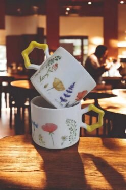 Handmade Ceramic Mugs With Floral Designs For Garden Lovers And Spring Decor - Default