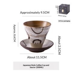 Creative, Niche Ceramic Coffee Cup And Saucer Set In Japanese Style Mugs - No 2, About 200ml