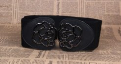 3 Women's Belts Elastic Belts Belts Rose Buckle Belts Tight Belts