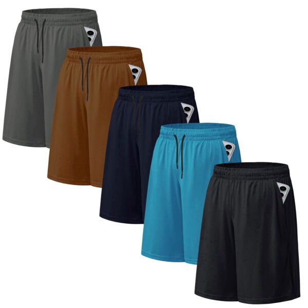ASUDESIRE 5 Pack Men's Athletic Shorts Mesh Workout Gym Activewear Basketball Shorts 8" Inseam With Pockets