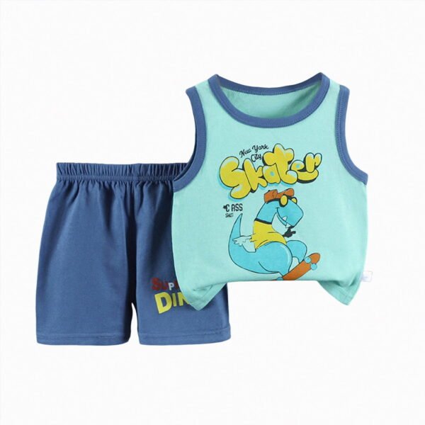 Ccpelsie Toddler Boys Shorts Sets Kids T-Shirt Crew Neck Little Boy Clothes Set Summer Kids Outfit(Blue,9-18 Months)