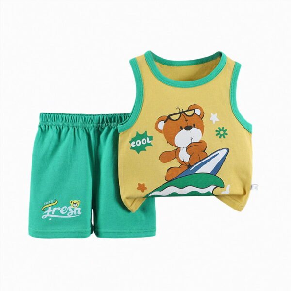 Ccpelsie Toddler Boys Shorts Sets Kids T-Shirt Crew Neck Little Boy Clothes Set Summer Kids Outfit(Green,3-9 Months)