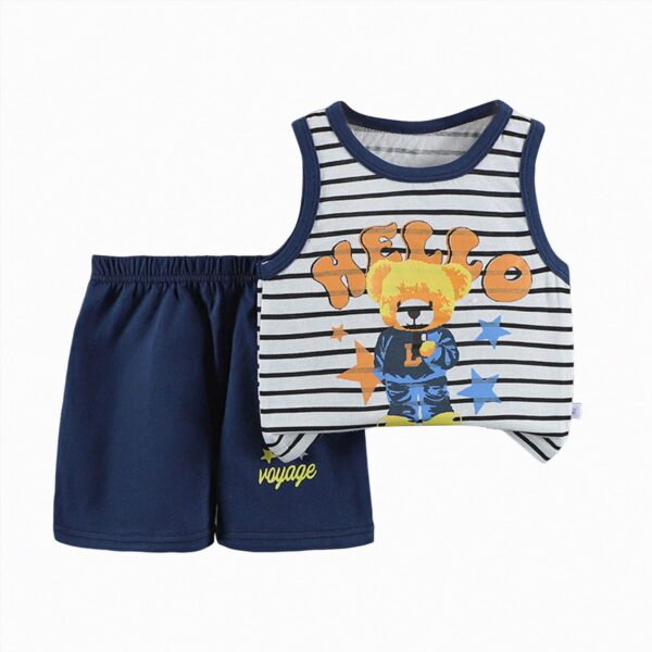 Ccpelsie Toddler Boys Shorts Sets Kids T-Shirt Crew Neck Little Boy Clothes Set Summer Kids Outfit(Navy,5-6 Years)