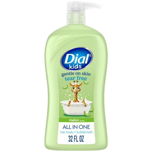 Dial Kids all in one hair, body wash and bubble bath, Melon Scent, 32 fl oz