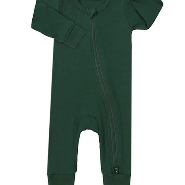 ATAIKU Unisex Baby 2 Way Zipper Footless Pajamas Ribbed Bamboo Viscose Long Sleeve Footed Sleepers Sleep 'N Play