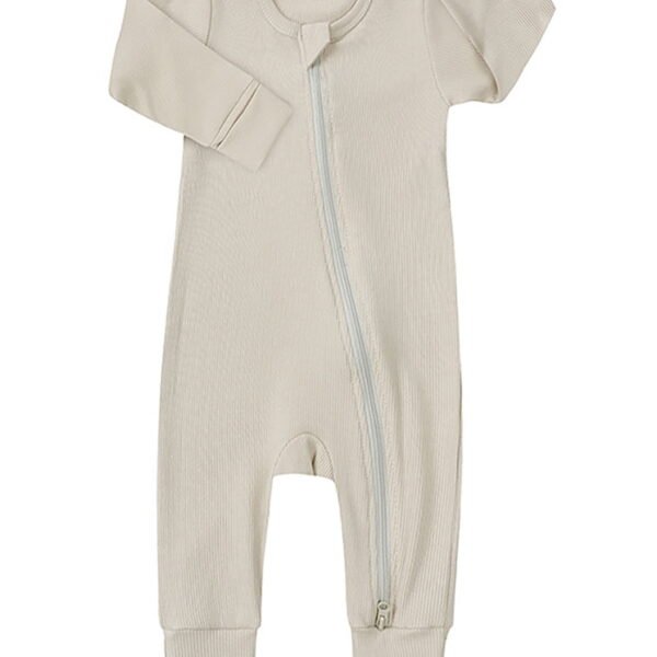 ATAIKU Unisex Baby 2 Way Zipper Footless Pajamas Ribbed Bamboo Viscose Long Sleeve Footed Sleepers Sleep 'N Play