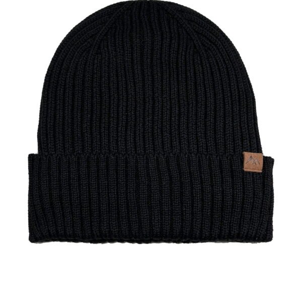 George Men's Ribbed Fleece Lined Knit Beanie,Black Soot