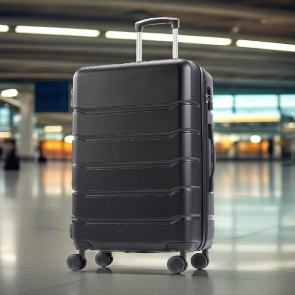 GIANNA 28 Inch Hardside Luggage, Expandable Rolling Luggage with TSA Lock and Spinner Wheels, Black