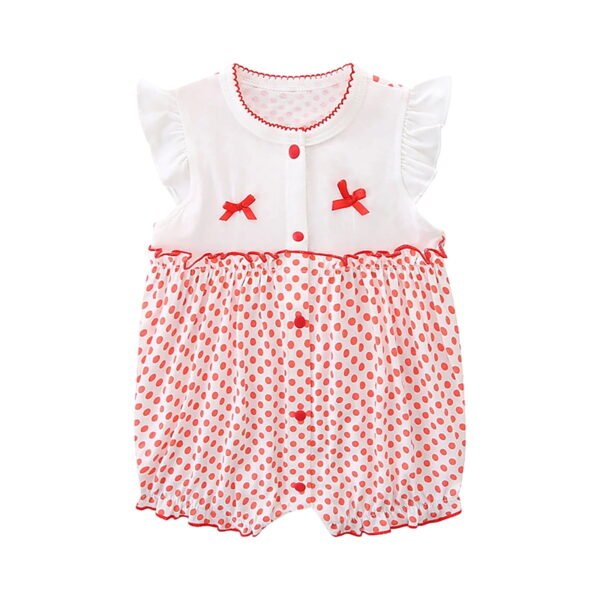 Mgmyaa Baby Girls Print Romper Outfit 0-24M | Soft Cotton Short Sleeve Onesie, Summer Playsuit, Infant Casual Clothes