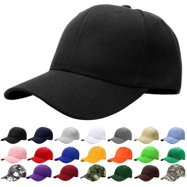 Plain Baseball Dad Cap Adjustable Size for Outdoor Activities Black