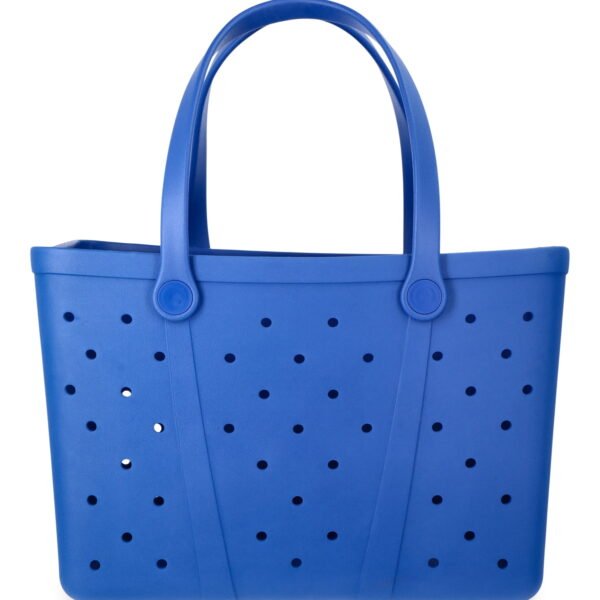 Time and Tru Women's Waterproof EVA Beach Tote Bag, Blue
