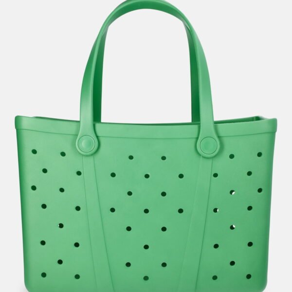 Time and Tru Women's Waterproof EVA Beach Tote Bag, Green