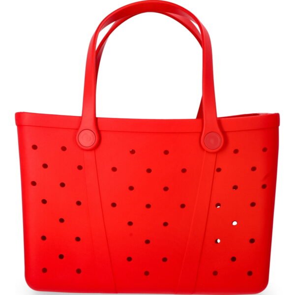 Time and Tru Women's Waterproof EVA Beach Tote Bag, Red