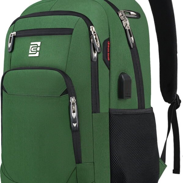 UKEIN Green Laptop Backpack Computer Business Backpack for Adult Water Resistant Anti-Theft Laptop Backpack for Men
