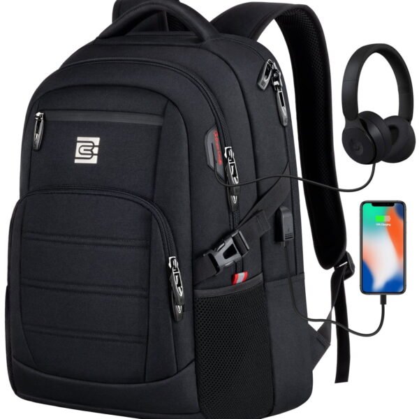 UKEIN Laptop Backpack with USB Charging Port Water Resistant Backpacks for Adults Work Business Laptop Backpack for Men
