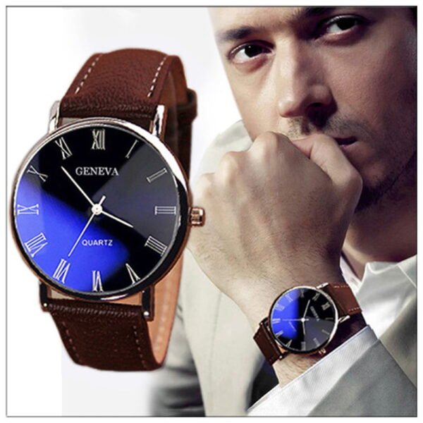 Ausyst Men's Watch Fashion Luxury Faux Leather Mens Quartz Analog Watch Watches Watches for Men on Sale Clearance