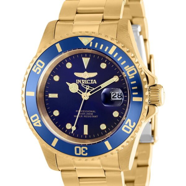 Invicta Pro Diver Men 40mm Stainless Steel Gold Blue dial Quartz Watch