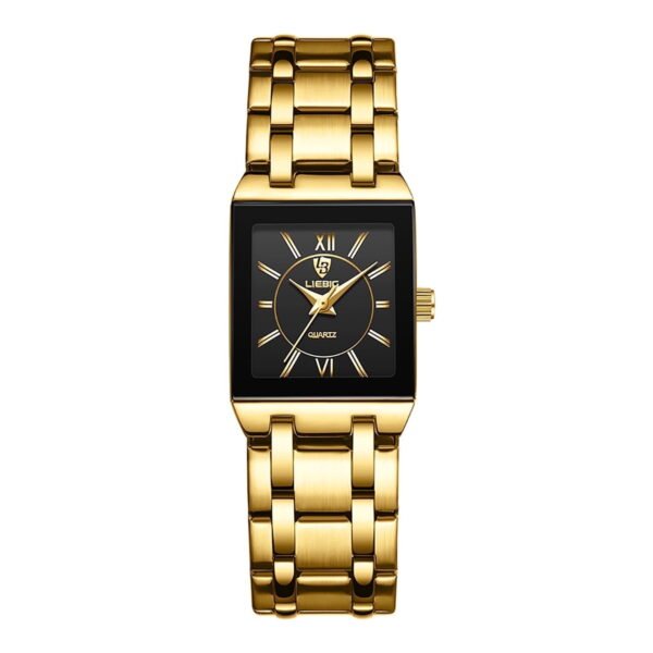 LIEBIG Gold Watches for Women Luxury Ladies Quartz Wrist Watches with Roman Numerals Square Fashion Business Casual Watch