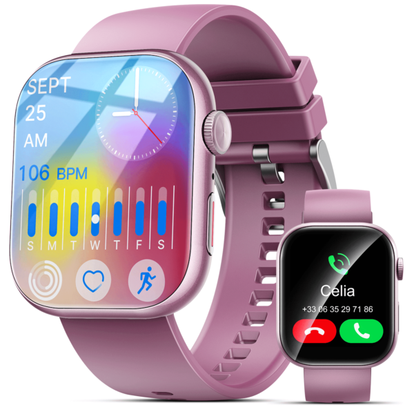 STA Smart Watch,IP68 Waterproof Smartwatch for Women Men 180+ Sports Modes,2.01-inch Fitness Tracker with Bluetooth Call(Answer/Make Calls) STA Smartwatch Compatible with Android and iPhone (Pink)