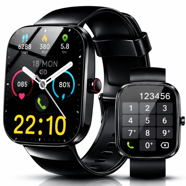 Smart Watch for Men Women, 2026 New 1.91" HD Smartwatch Fits for Android iPhone, Fitness Tracker with Bluetooth Answer/Make Calls/120+Sports Modes/IP68 Waterproof/Sleep/Pedometer, perfect gift Black