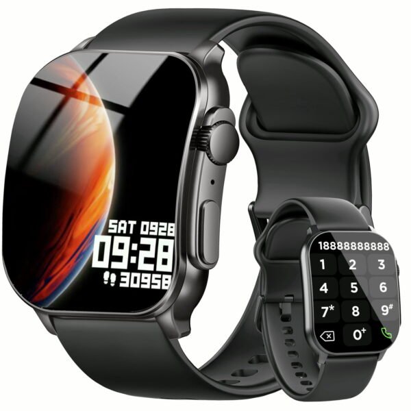 Cillso Smart Watch fits for Android and iPhone, 2.01"AMOLED Screen, Smart Watch for Men Women, Bluetooth Answer/Calls, Fitness Tracker, IP68 Waterproof, 110+ Sport Modes, Black