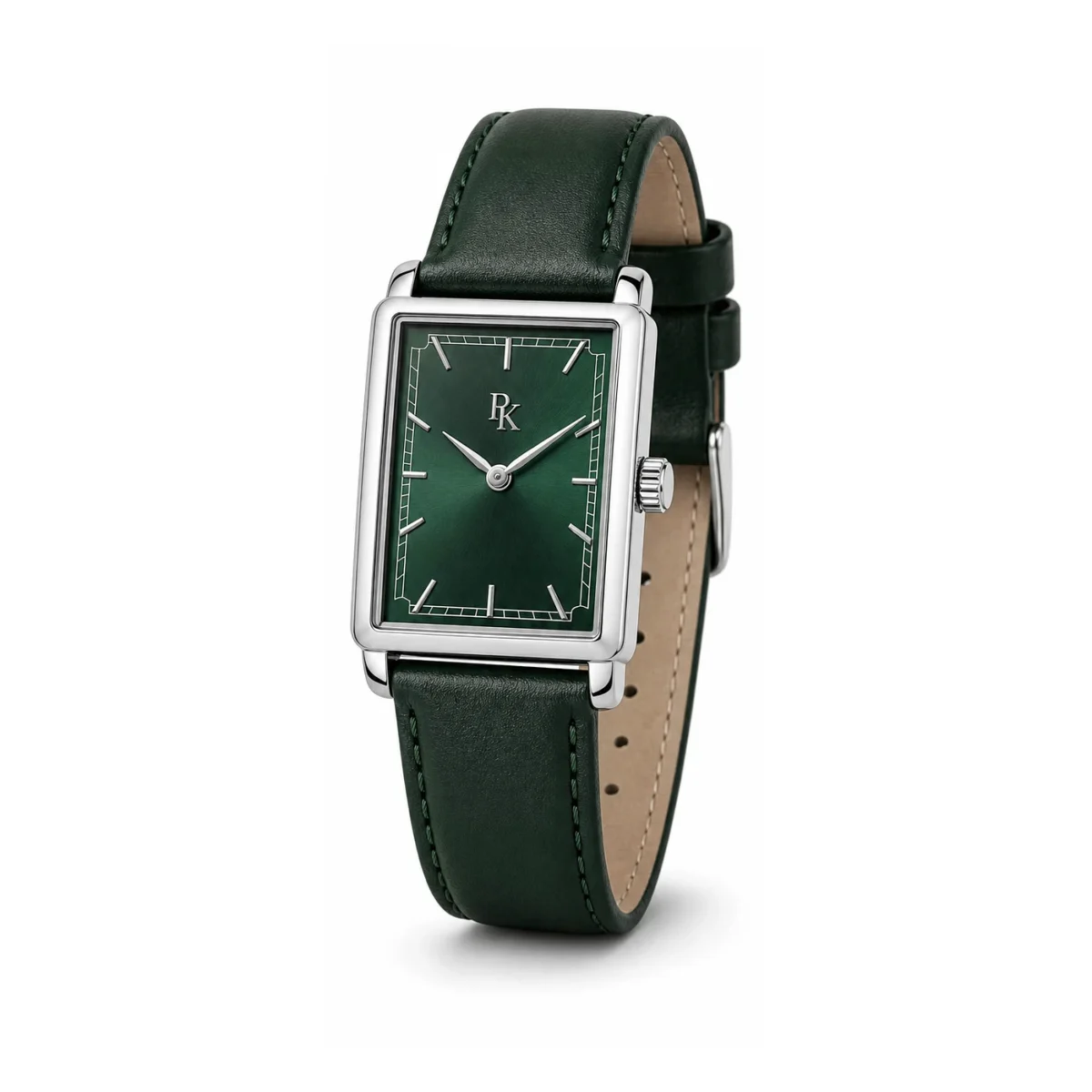 rk-dco-32-emr-slv-main Royal Kinzy Deco 32mm Emerald Silver Square Watch