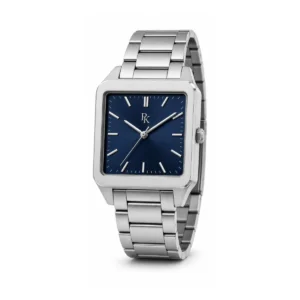 Royal Kinzy Deco 34mm Navy Steel Square Watch