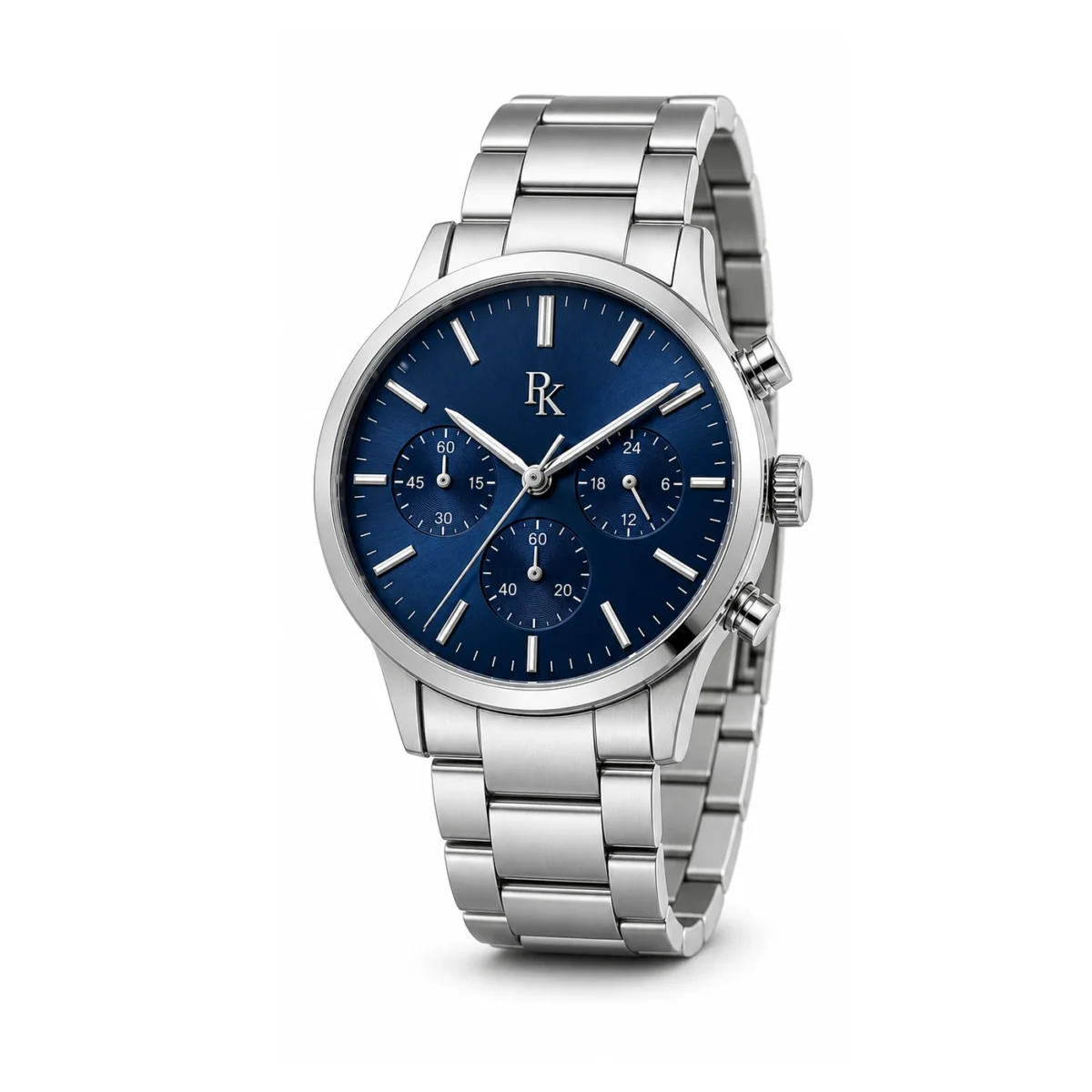 rk-tmp-42-blu-stl-angle Royal Kinzy Tempo 42mm Blue Steel Chronograph Watch - Image 3