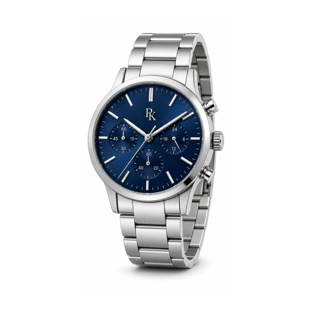 rk-tmp-42-blu-stl-front Royal Kinzy Tempo 42mm Blue Steel Chronograph Watch - Image 2
