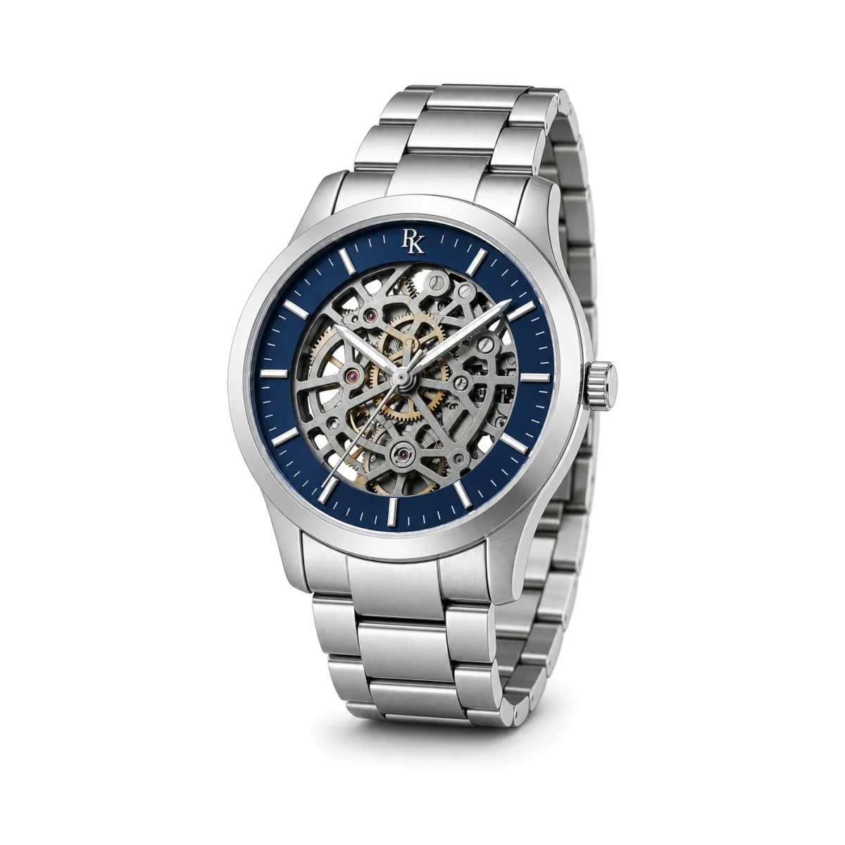 rk-vlt-42-blu-skl-main Royal Kinzy Vault 42mm Blue Skeleton Watch